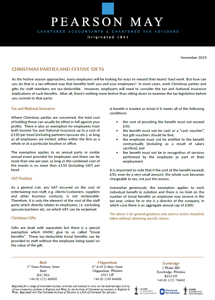 Christmas Parties and Festive Gifts